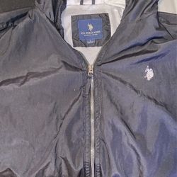 U.S POLO ASSN wind Breaker Black Grey Inner Hoodie