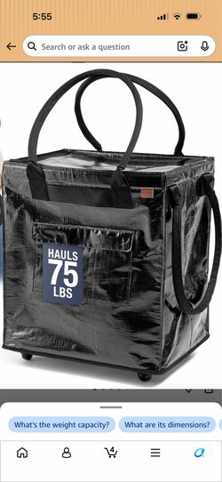 Shopping Cart with Wheels for Groceries, Laundry, Organization
