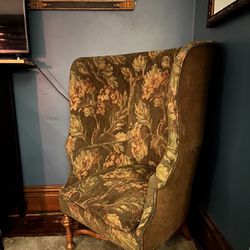 Rare Full Wingback Chair 