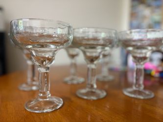 Set of six margarita glasses