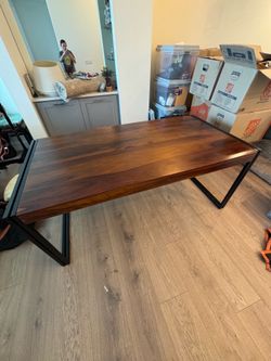 Wood and Metal Dinning Table