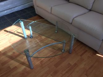 Coffee table glass and metal