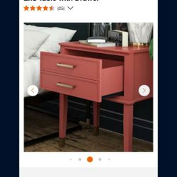 Westerleigh 23.6 in. Terracotta End Table with Drawer