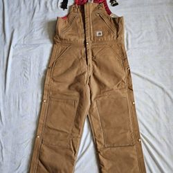 Carhartt Insulated Bibs Overalls Men's Size 34-28 Quilt Lined New It Does Have Some Stains In The Back Because It Was In Storage But Is New With Tags 