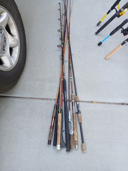 Lot Of (8) Assorted Fishing Poles