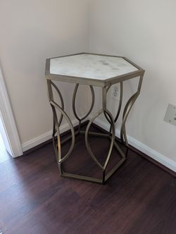 Marble Hexagon Side Table