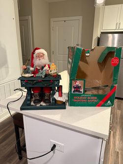 Vintage Holiday Creations Animated Santa- Painting Santa Version