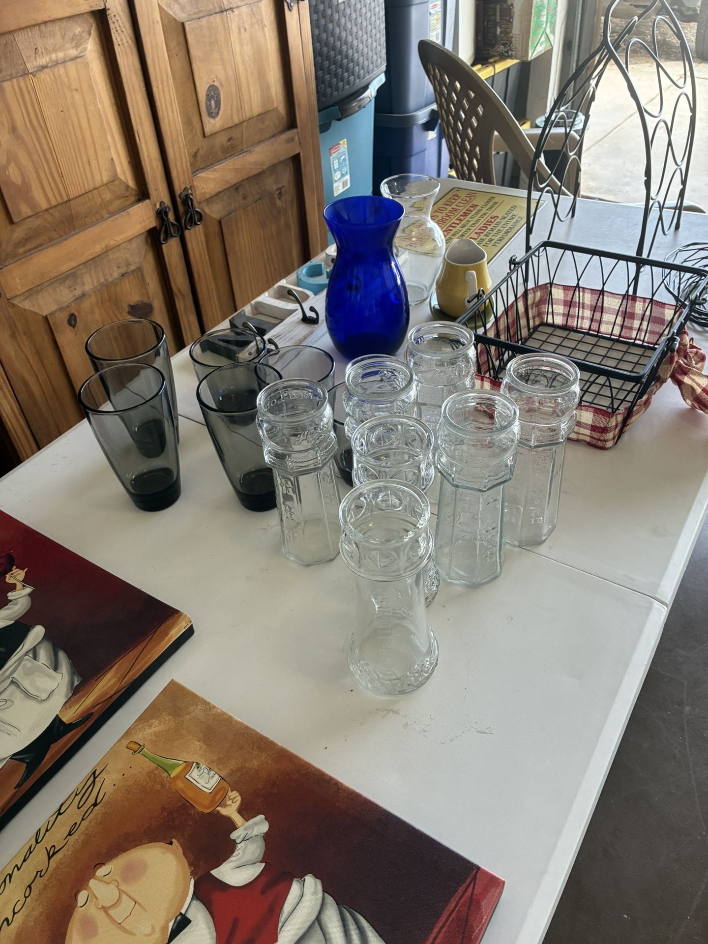 Pictures, Wine Rack, Glasses, Sign, Etc