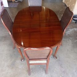 4 chairs cherry wood table