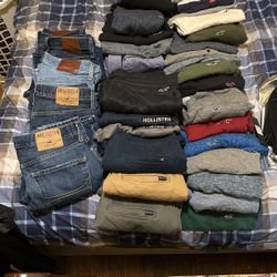 Hollister Bundle Pants, joggers, T Shirts, Long Sleeve Shirts