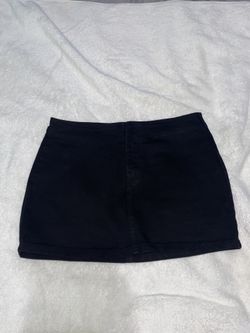 Short Black Denim Skirt