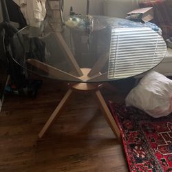 Round Glass Top Dining Table 