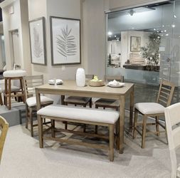 Dining Set Table With 4 Chairs & Bench