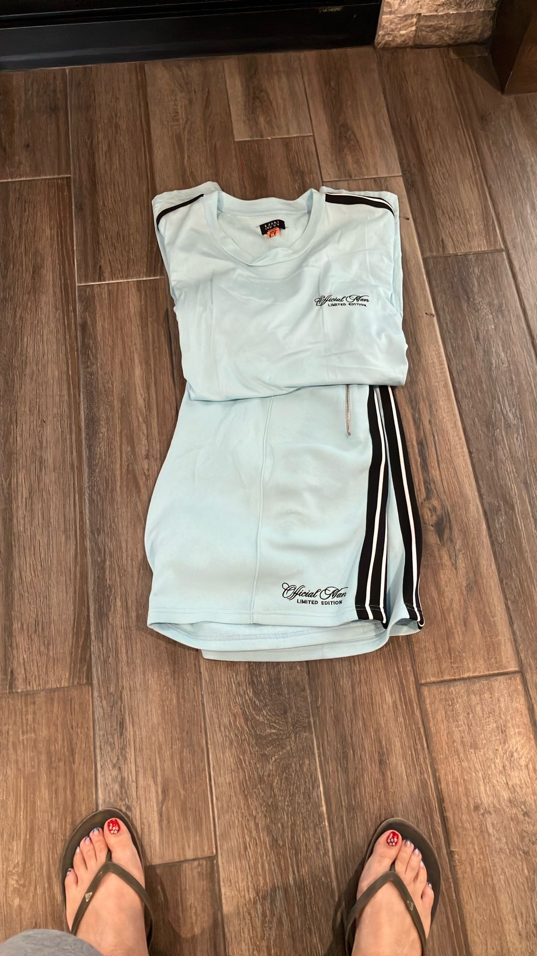 boohooMAN Short And Shirt Set