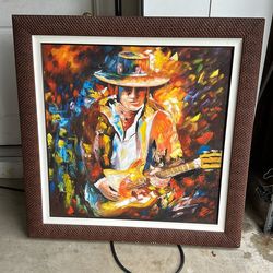 🎸 Stevie Ray Vaughan Painting  - Only $50!– Framed Oil Painting