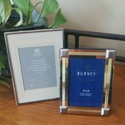 (2) NWT - Vtg Burnes Of Boston Silver & Gold W/ Siver Accent Picture Frames