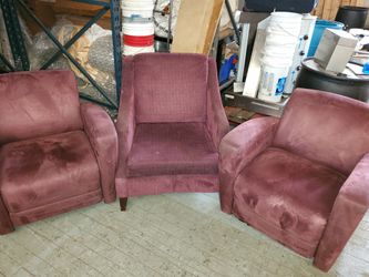 3 purple chairs