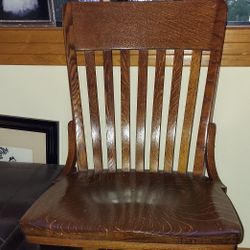 Antique Wood Bankers Chair - Desk - Office 