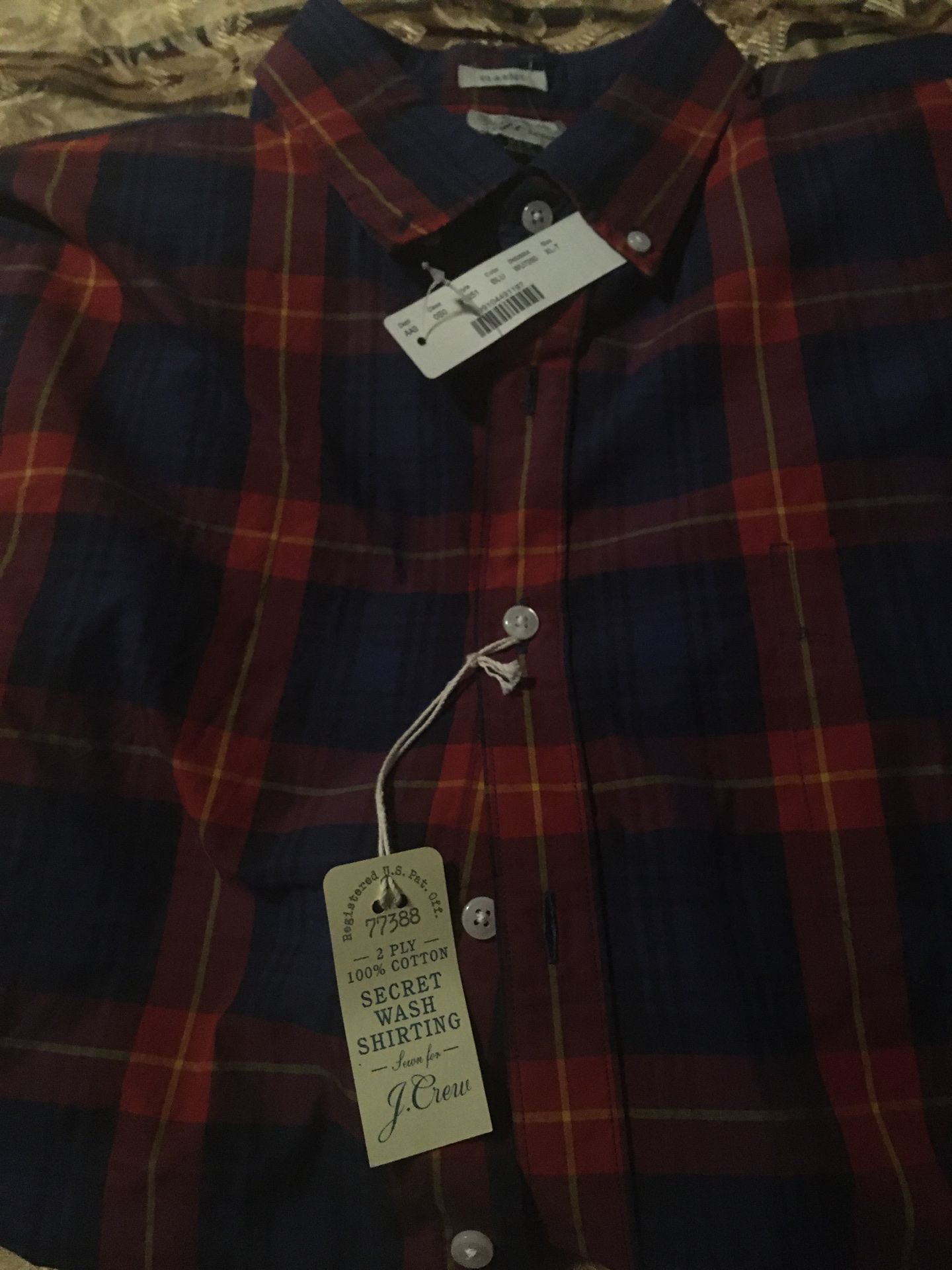 Mens XLT J. Crew Plaid Buttondown Shirt