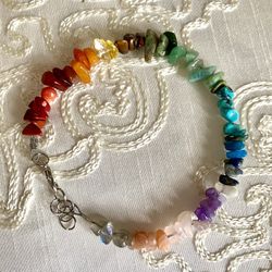Full Spectrum Rainbow Quartz Chakra Bracelet, Made To Wrist Size, Handmade With Clasp