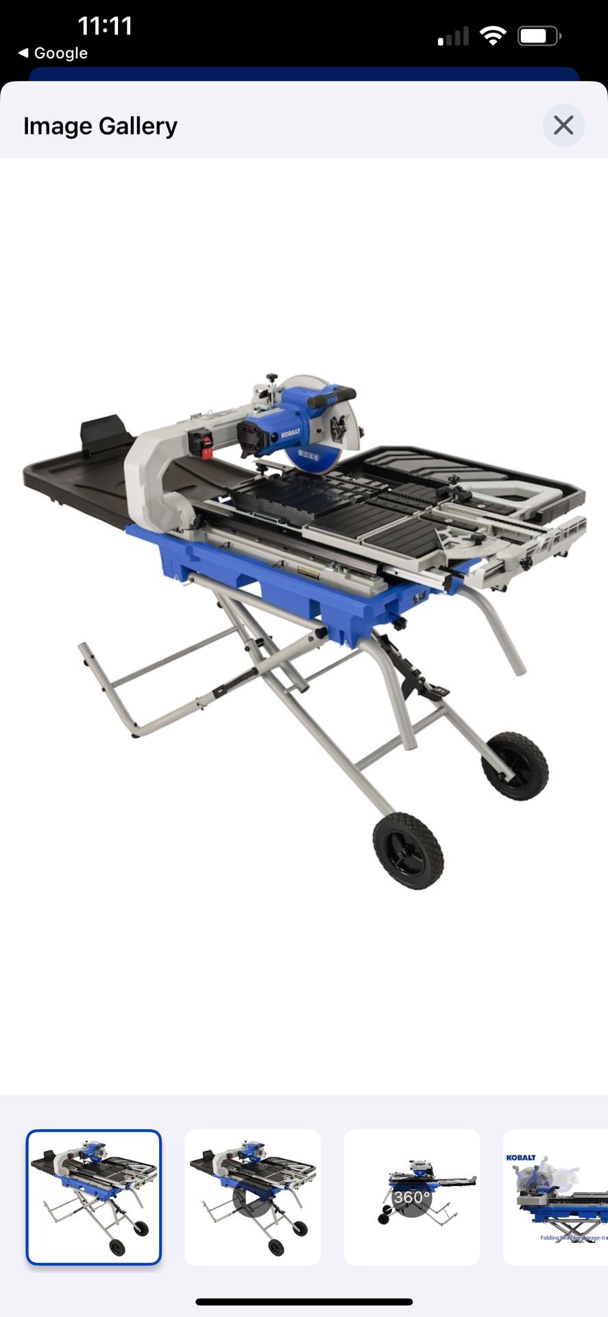 Tile Saw 10” Kobalt Brand New.