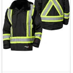 Viking Mens Handyman Waterproof Class 1 Hi-vis-7-in-1 Hooded Rain Jacket