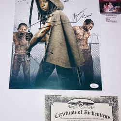 DANAI GURIRA MOSES MOSELEY THESHAY WEST SIGNED WALKING DEAD 11X17 PHOTO JSA COA!