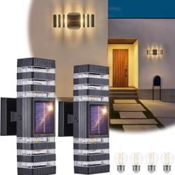 2 Pack Solar Outdoor Wall Light (New in Box)