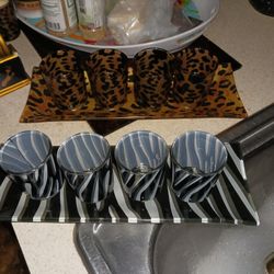 2 Beautiful Candles Stands Holders Zebra An Leopard 4 Each Set Lots Items My Post Go See