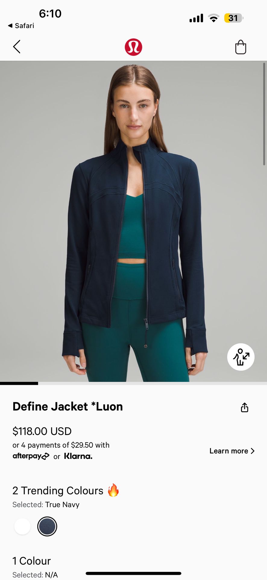 Lululemon Define Jacket Navy Blue