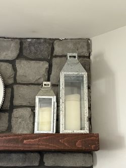 Galvanized metal candle holders
