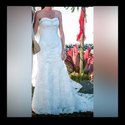 Maggie Sottero Classic Lace On Tulle Size 6 Wedding Dress