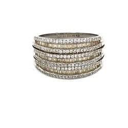 925 Silver Baguette/Round Cz Ring