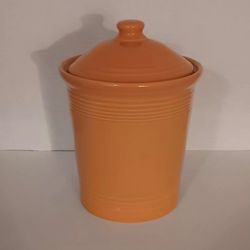 FIESTAWARE FIESTA MEDIUM CANISTER CROCK COOKIE JAR ORANGE 9"