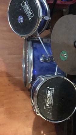 Black and blue mini drum set