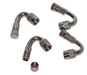 4 Kits Brass Tire Valve Stem Extension Chrome coated 45 Degrees