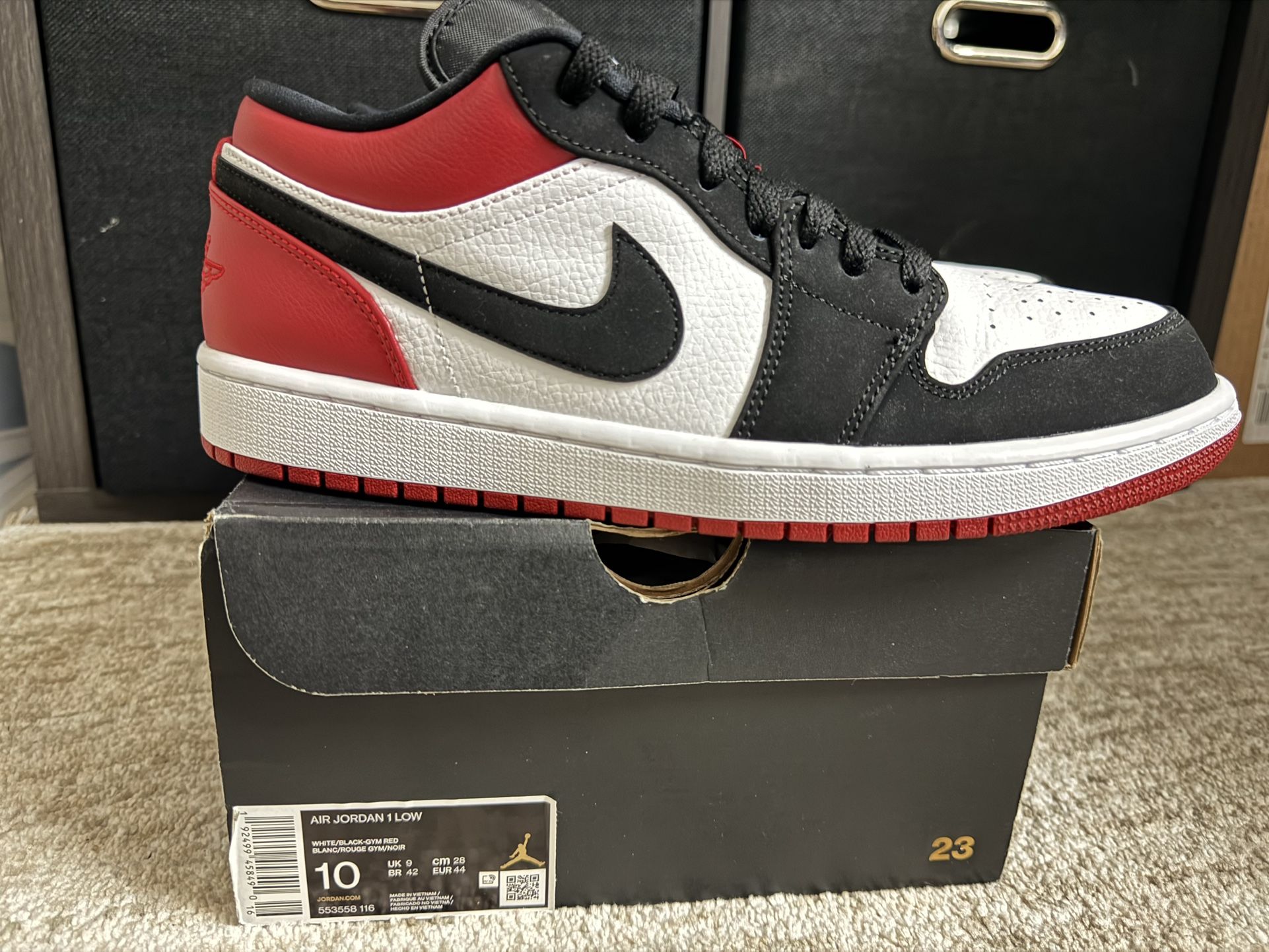 Jordan 1 Low Black Toe 2019 – Size 10 – With Box