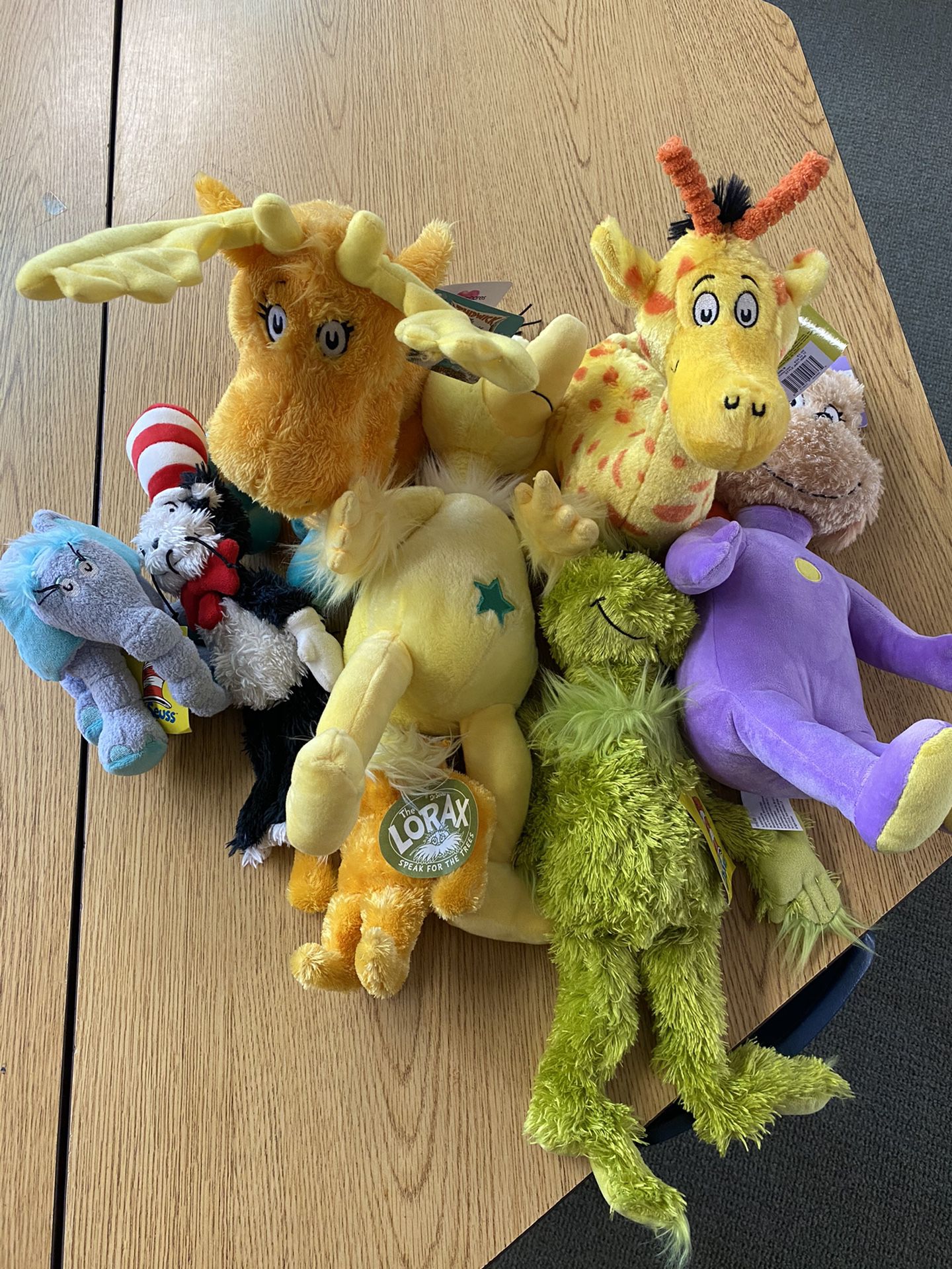 Collection of Dr. Seuss stuffed animals