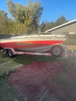 Boat with boat trailer