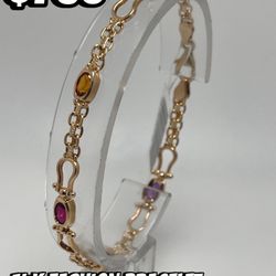 14k Fashion Stone Bracelet 8.1 Gram