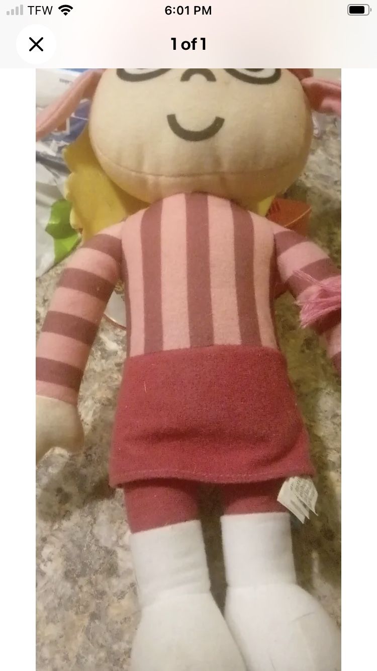 Toy Factory Despicable Me Edith Gru Plush Girl Doll Pink Stripes