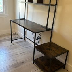 Tiered Computer Desk w/LED Strip