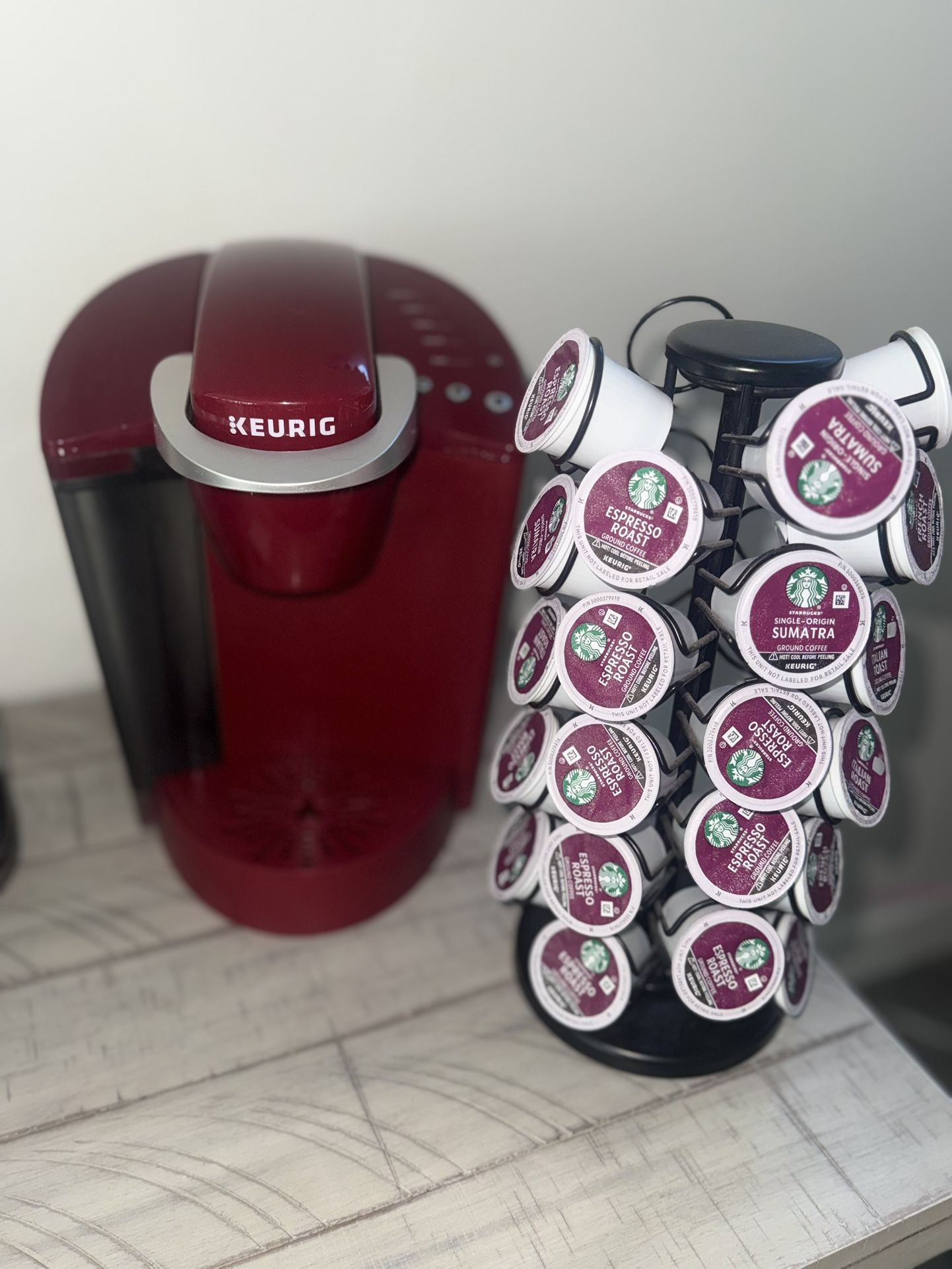 Keurig K-Classic Coffee Maker (Red) – K-Cup Pod Single Serve With K- Pod Stand