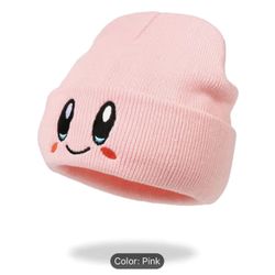 Kirby Beanie Hat Pink Cute Kawaii Knit Cap Adult Unisex Anime Accessory Gift