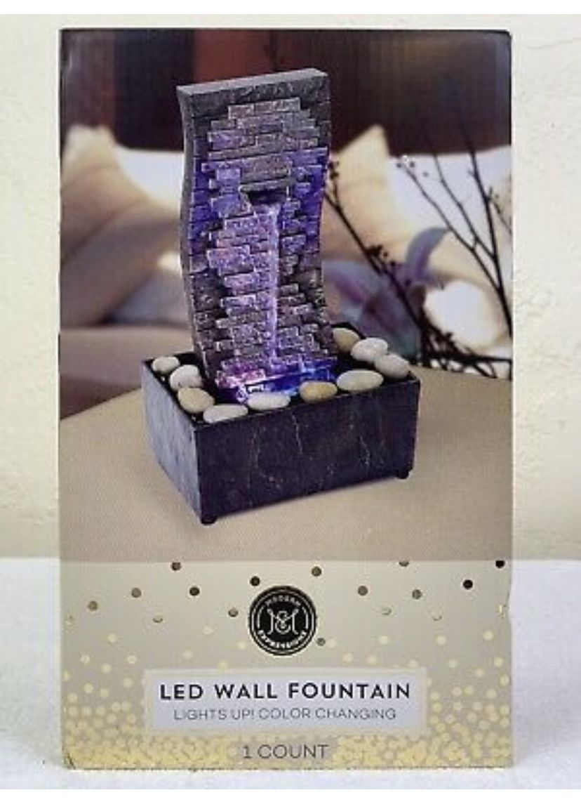 Modern Expressions LED Slate Wall Tabletop Fountain 5.98x 4.02x 9.84