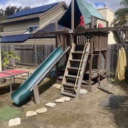 Rainbow Swing Set And Slide 