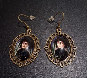 New Edward Scissorhands Earrings Glass Cabochon