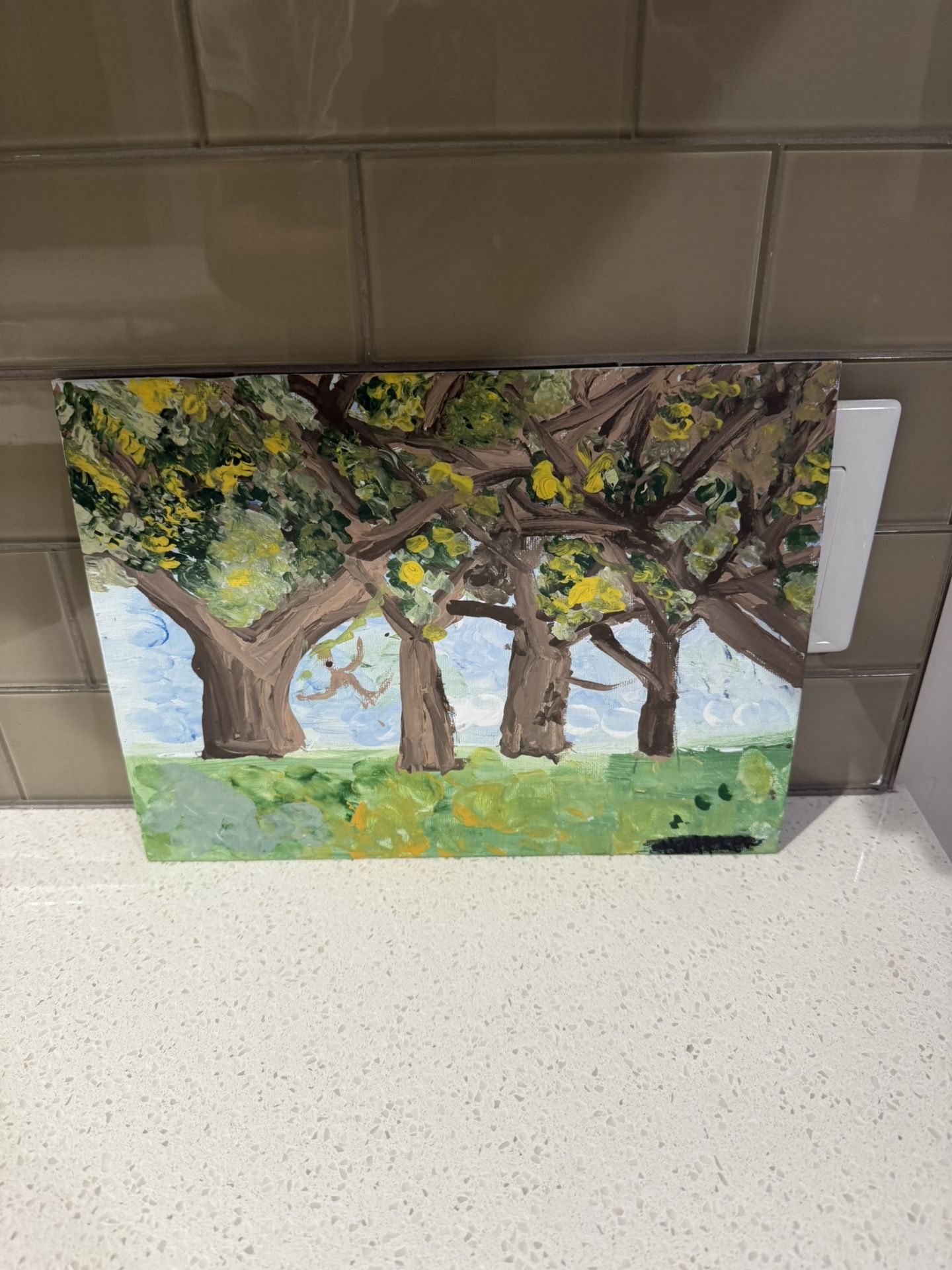 Tree canvas painting-9 by 12 inches