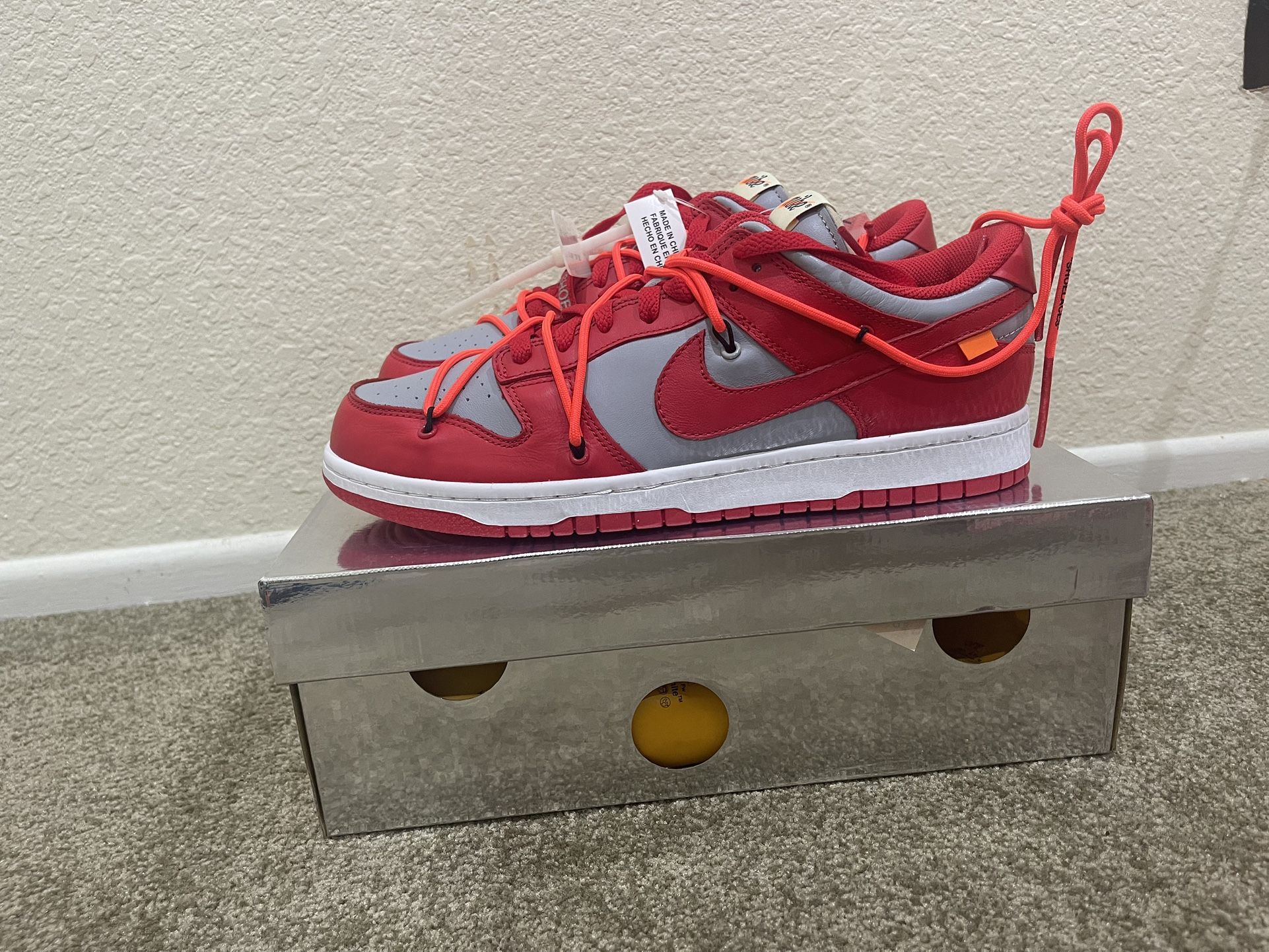 Nike Dunk Low Off-White University Red Size 10.5