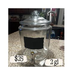 2 Gal Glass Drink Dispenser 